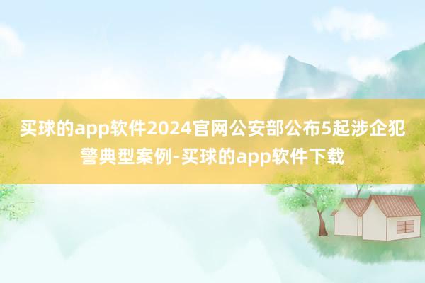 买球的app软件2024官网公安部公布5起涉企犯警典型案例-买球的app软件下载