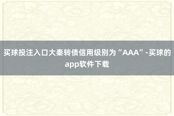 买球投注入口大秦转债信用级别为“AAA”-买球的app软件下载