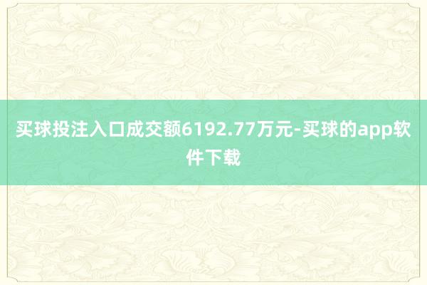 买球投注入口成交额6192.77万元-买球的app软件下载