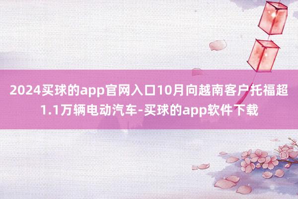 2024买球的app官网入口10月向越南客户托福超1.1万辆电动汽车-买球的app软件下载