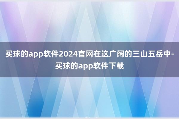 买球的app软件2024官网在这广阔的三山五岳中-买球的app软件下载