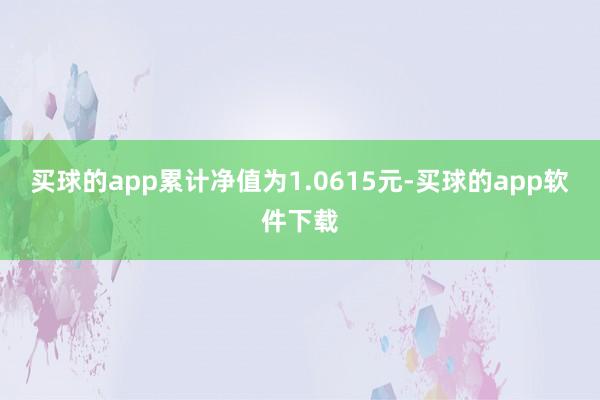 买球的app累计净值为1.0615元-买球的app软件下载