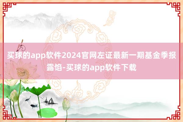 买球的app软件2024官网左证最新一期基金季报露馅-买球的app软件下载