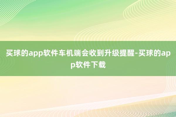 买球的app软件车机端会收到升级提醒-买球的app软件下载