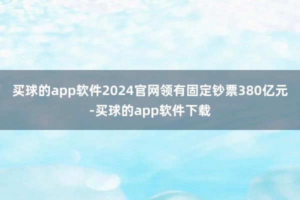 买球的app软件2024官网领有固定钞票380亿元-买球的app软件下载