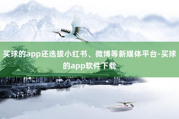 买球的app还选拔小红书、微博等新媒体平台-买球的app软件下载