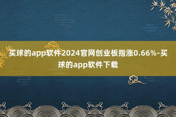 买球的app软件2024官网创业板指涨0.66%-买球的app软件下载