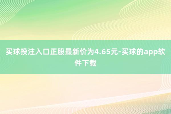 买球投注入口正股最新价为4.65元-买球的app软件下载