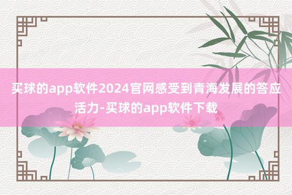 买球的app软件2024官网感受到青海发展的答应活力-买球的app软件下载