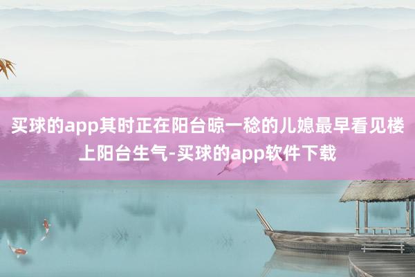 买球的app其时正在阳台晾一稔的儿媳最早看见楼上阳台生气-买球的app软件下载