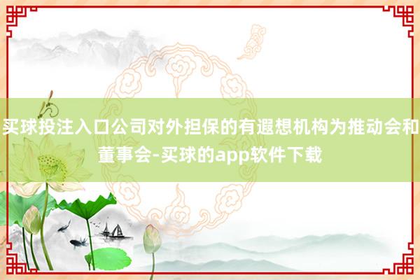 买球投注入口公司对外担保的有遐想机构为推动会和董事会-买球的app软件下载