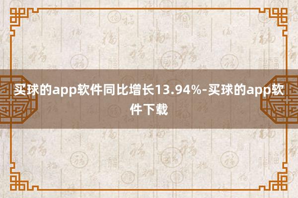 买球的app软件同比增长13.94%-买球的app软件下载