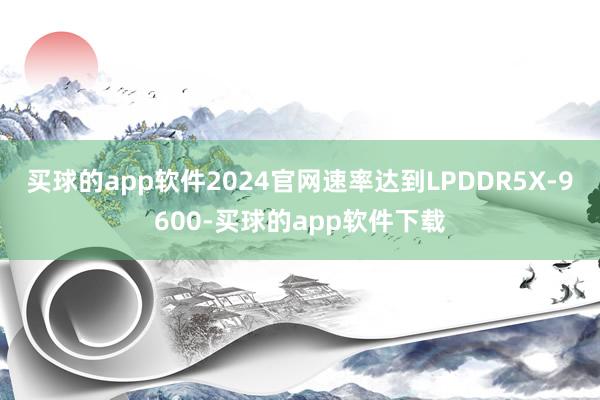 买球的app软件2024官网速率达到LPDDR5X-9600-买球的app软件下载
